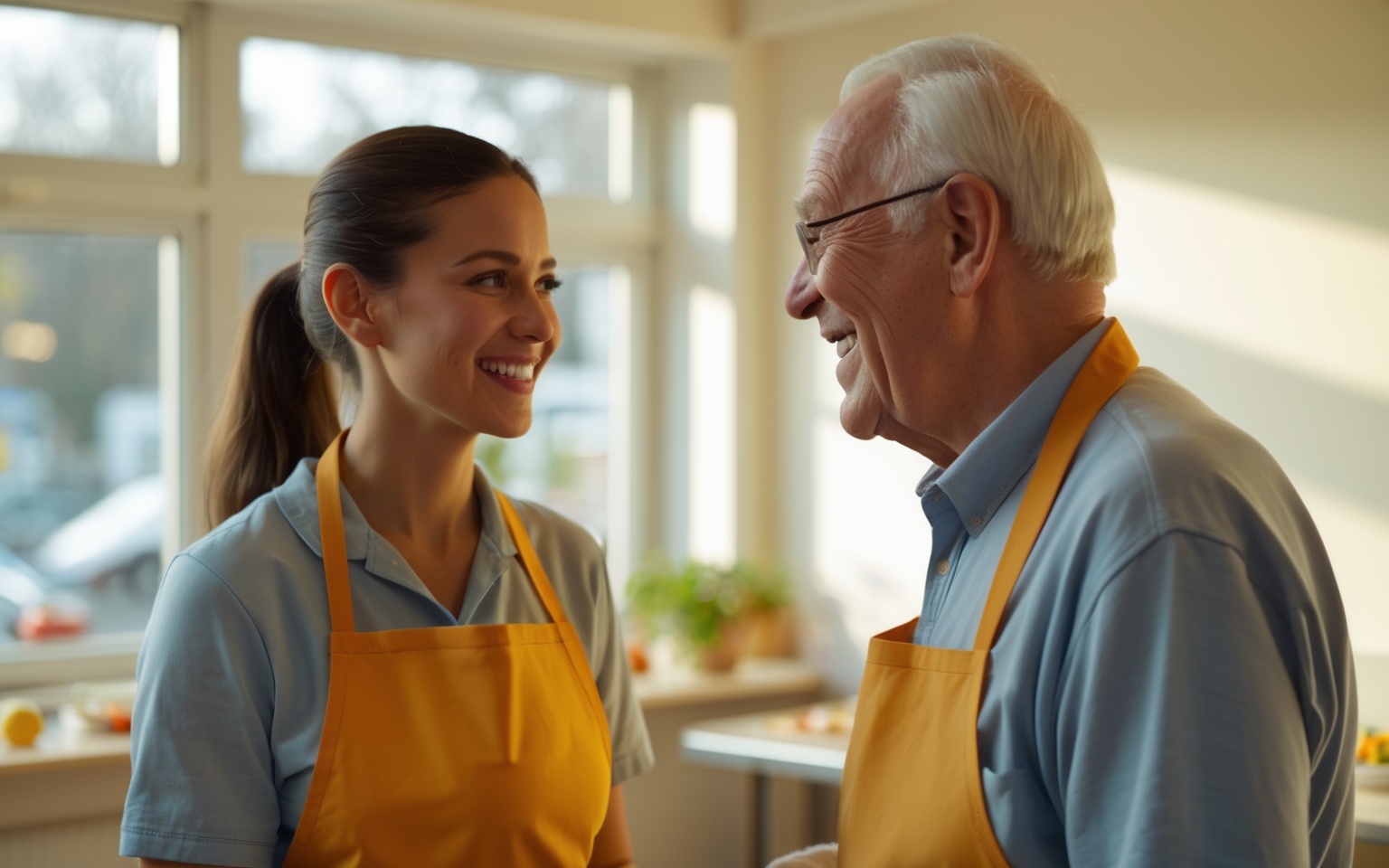 A volunteer supporting a community member