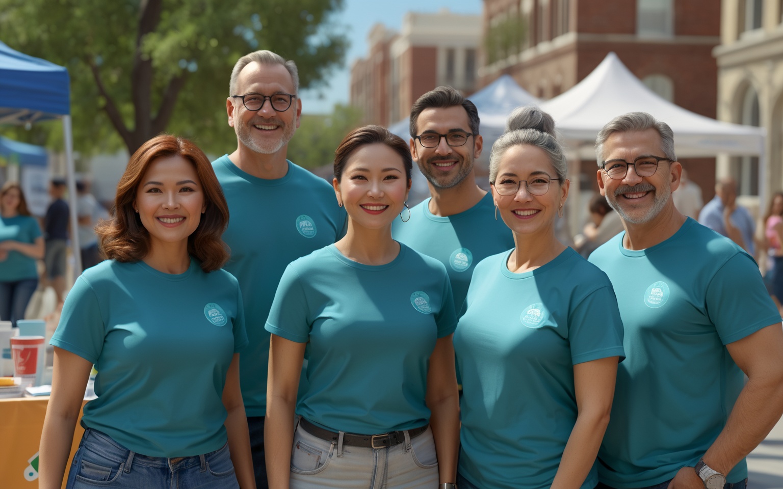 Community volunteers at an awareness event